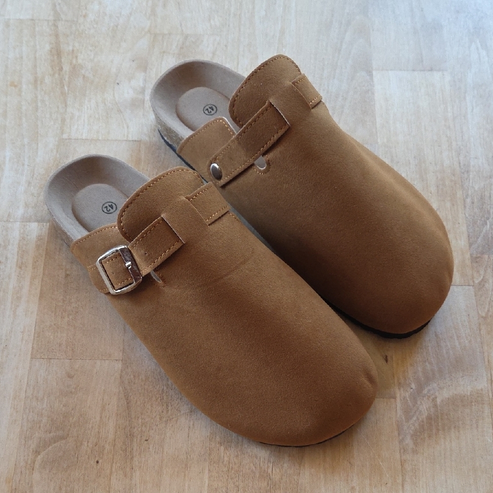 Brand NEW Clogs Suede Slip-On Clogs with Decorative Buckle Brand.